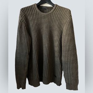 Dark green chunky waffle-knit sweater by John Varvatos Star